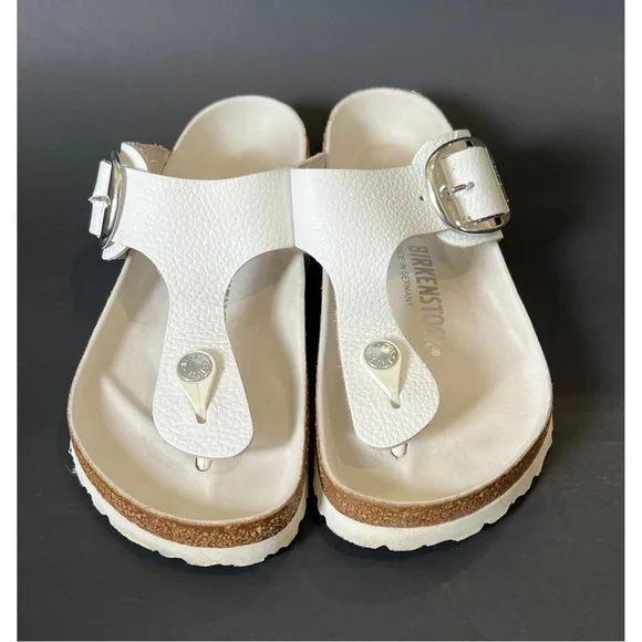 Birkenstock Gizeh Big Buckle Natural Leather White